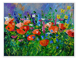 Poster Poppies in the garden