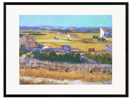 Framed art print  Harvest Landscape with Blue Cart - Vincent van Gogh