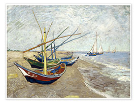 Poster Fishing boats on the beach, Saintes-Marie-de-la-Mer