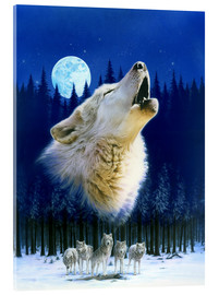 Acrylic print  Howling wolf - Robin Koni