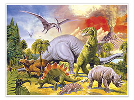 Poster Land of the dinosaurs