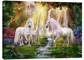 Canvas print  Waterfall Glade Unicorns - Jan Patrik Krasny