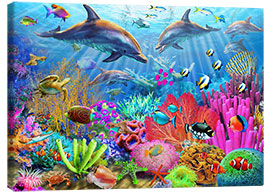 Canvas print  Dolphin coral reef - Adrian Chesterman