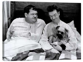 Canvas print  Bedtime with Laurel &amp; Hardy
