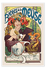 Poster  Bieres de la Meuse - Alfons Mucha