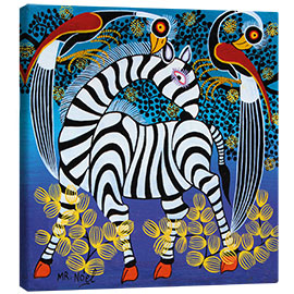 Canvas print  Zebra with herons - Noel