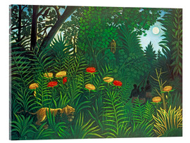 Acrylic print  Exotic landscape with tiger and hunters - Henri Rousseau