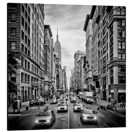 Aluminium print  NYC 5th Avenue Traffic Monochrome - Melanie Viola