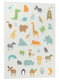 Foam board print  All my zoo animals - Petit Griffin