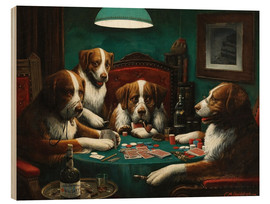 Wood print  The poker game - Cassius Marcellus Coolidge