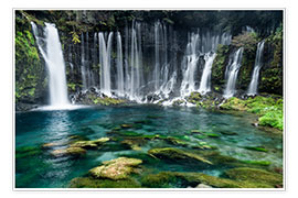 Poster Turquoise blue waterfalls