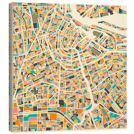 Canvas print  Map of Amsterdam - Jazzberry Blue