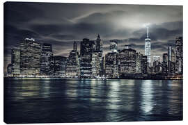 Canvas print  Manhattan at night, New York City