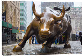 Canvas print  Charging Bull in Lower Manhattan