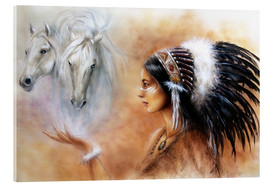 Acrylic print  American Indian with horses