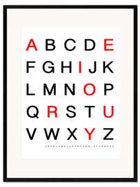 Framed art print  Alphabet in black and red - Finlay and Noa