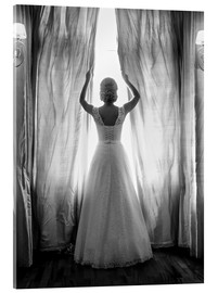 Acrylic print  Elegant bride at big window