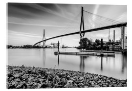 Acrylic print  Hamburg | Köhlbrand bridge (black &amp; white) - Kristian Goretzki