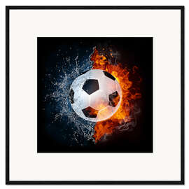 Framed art print  Football in the battle of the elements
