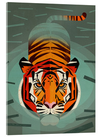 Acrylic print  Swimming tiger - Dieter Braun