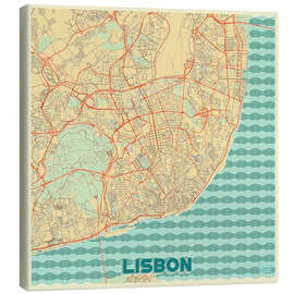 Canvas print  Lisbon, Portugal Map Retro - Hubert Roguski