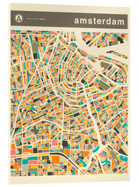 Acrylic print  AMSTERDAM MAP - Jazzberry Blue