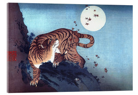 Acrylic print  The Tiger and the moon - Katsushika Hokusai