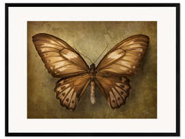 Framed art print  Brown butterfly - Elena Schweitzer