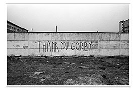 Poster graffiti on the Berlin Wall