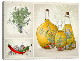 Canvas print  Kitchen Herbs Collage