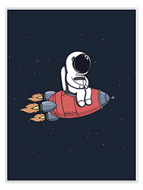 Poster  Little astronaut with rocket - Kidz Collection