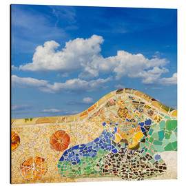 Aluminium print  Mosaic in the Park Güell