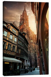Canvas print  Sunrise over cathedral Notre Dame de Strasbourg