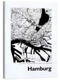 Canvas print  City map of Hamburg V - 44spaces