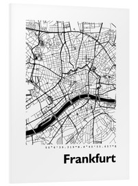 Foam board print  City map of Frankfurt - 44spaces