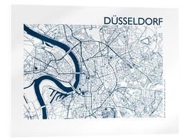 Acrylic print  City map of Dusseldorf II - 44spaces