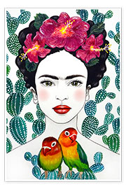 Poster  Frida Kahlo - Lovebirds - Mandy Reinmuth