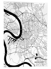 Acrylic print  Dusseldorf Germany Map - Main Street Maps