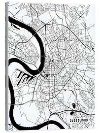 Canvas print  Dusseldorf Germany Map - Main Street Maps