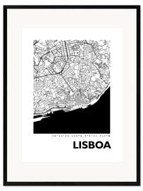 Framed art print  City map of Lisbon - 44spaces