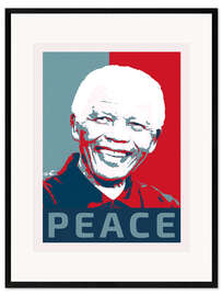 Framed art print  Nelson Mandela, Peace and Hope - Alex Saberi