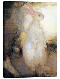 Canvas print  White rabbit, standing - Jan Mankes