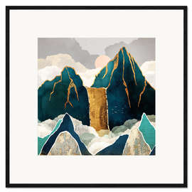 Framed art print  Golden Waterfall - SpaceFrog Designs