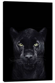 Canvas print  Black panther on a black background - Valeriya Korenkova