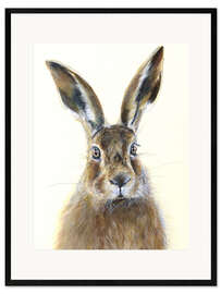 Framed art print  Wild hare - Sarah Stoker