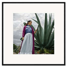Framed art print  Frida Kahlo in the garden