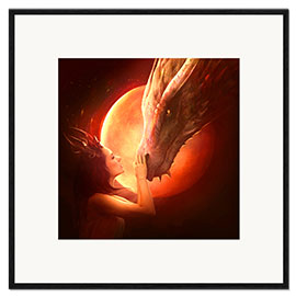 Framed art print  Red dragon - Elena Dudina