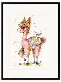 Framed art print  Sweet Llama - Sillier Than Sally